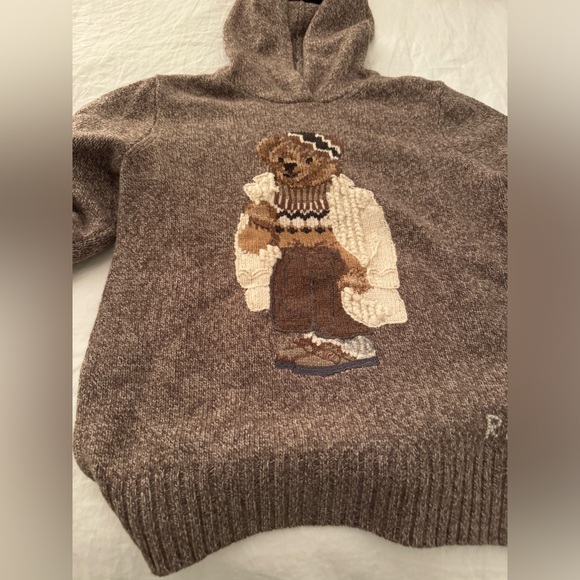 Ralph Lauren teddy bear hoodie sweater - Picture 3 of 9